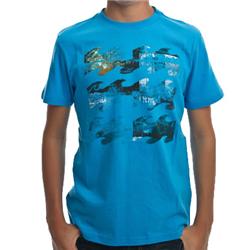Boys Divided SS T-shirt - Ocean Blue