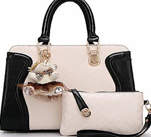 Billionia Ladies Designer Leather Handbag Celebrity Tote Panda Shoulder Satcel Faux Bag (Black)