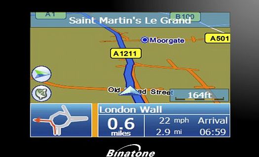 Binatone B350 Satellite Navigation with UK and ROI Mapping