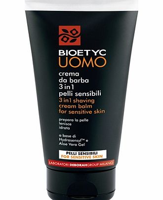 Bioetyc Uomo 3 In 1 Shaving Cream For Sensitive Skin 150
