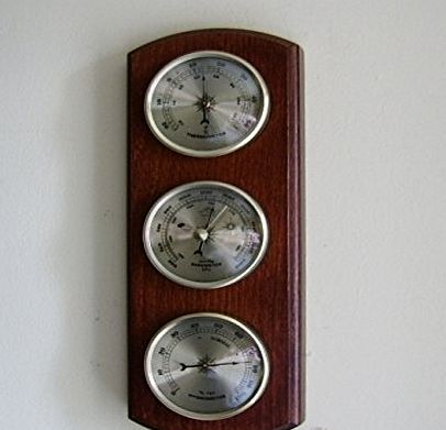 Bioterm Traditional Weather Station Barometer Thermometer Hygrometer Silver Coloured Dials Quality Instrumen