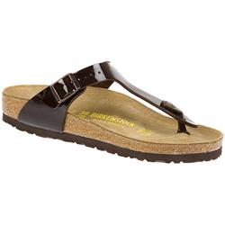 Birkenstock Female Gizeh Patent Leather Lining in Chocolate