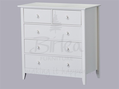 Cotswold 3+2 Drawer Chest White Small Single