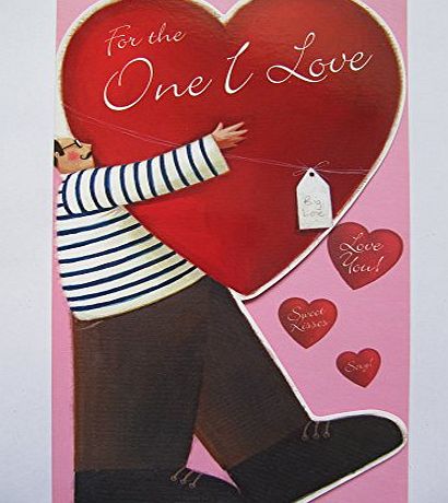 Birthday Cards General COLOURFUL CARRYING A LARGE HEART FOR THE ONE I LOVE BIRTHDAY GREETING CARD