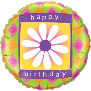 Birthday Harlequin 18`` Foil Balloon In A Box