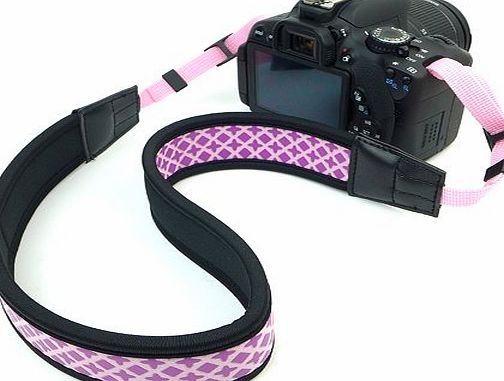 Birugear  Purple Anti-Slip Soft Neoprene Camera Shoulder/Neck Strap for Anti-Slip Neoprene Camera Shoulder / Neck Strap Belt for Canon, Nikon, Sony, FujiFilm, Panasonic, Olympus, Pentax, DSLR SLR Digit
