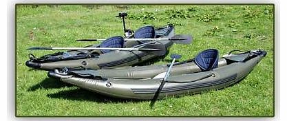 Bison Inflatable 1 Man Fishing Kayak Canoe with Free Electric Outboard Motor and Bracket