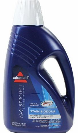 BISSELL Wash & Protect Double Concentrated Carpet Cleaner Stain Removal Formula (1 X 1.5L Bottle)