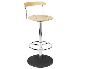 Bistro high stool with wooden seat