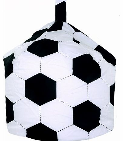 Childrens Cotton Black & White Football Bean Bag with Filling
