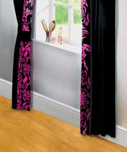 Black and Pink Milo Curtains - 66 x 72 Inch