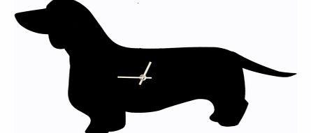 Black Dachshund Clock with Wagging Tail 3185C