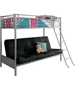 Black Futon Bunk Bed with Dilly Mattress