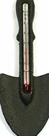 Black Ginger Garden Spade Design Heavy Cast Iron Outdoor Greenhouse Thermometer