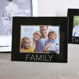 Black Glass Family Photo Frame