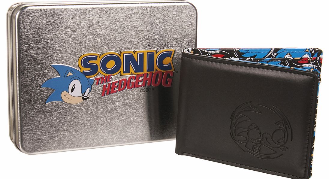 Black Inside Print Sonic The Hedgehog Wallet In
