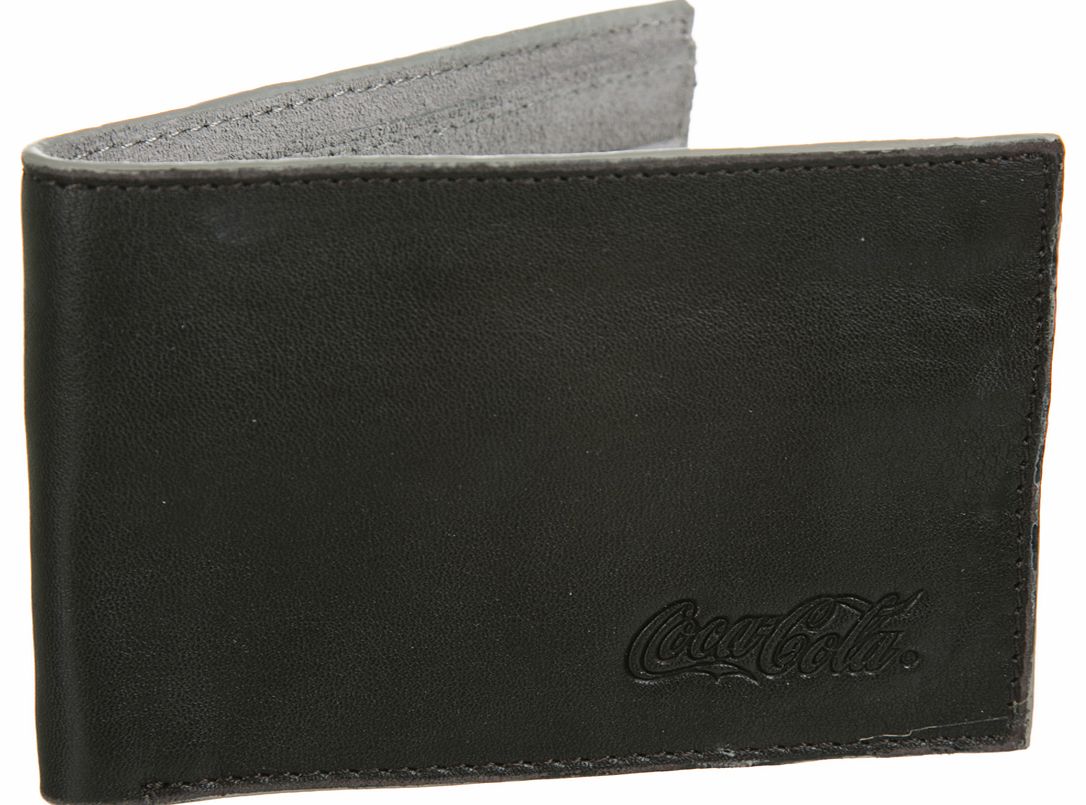 Black Leather Coca-Cola Embossed Logo Wallet