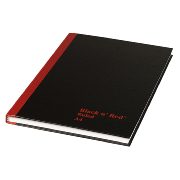 Black n Red A4 Perfect-Bound Hardback Notebook