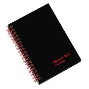 Black n Red A6 Wiro Hardback Notebook