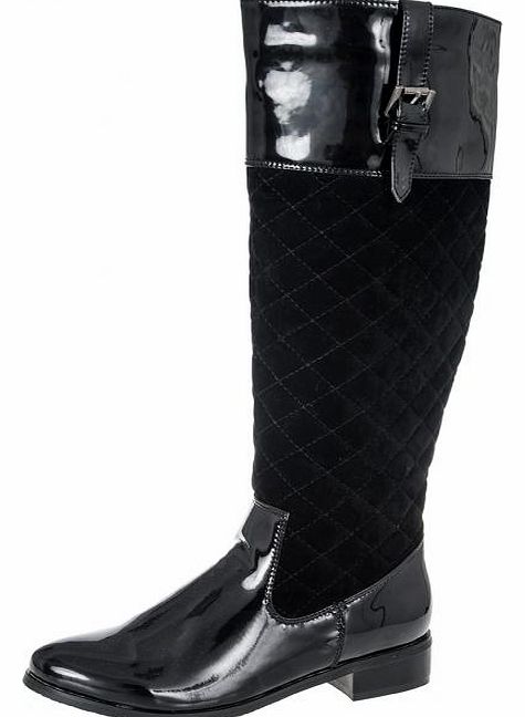 Quilted Calf Length Boots