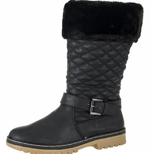 Quilted Faux Fur Boots