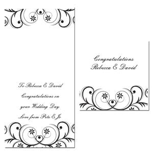 Black Swirl Floral Card