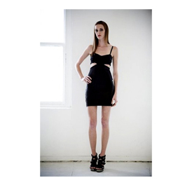 Blakbasicsfashion Blak Luxe Naked Slip Scuba Dress in Black