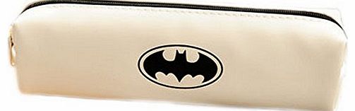 Concise White Leather Pencil Case Hero Theme Batman