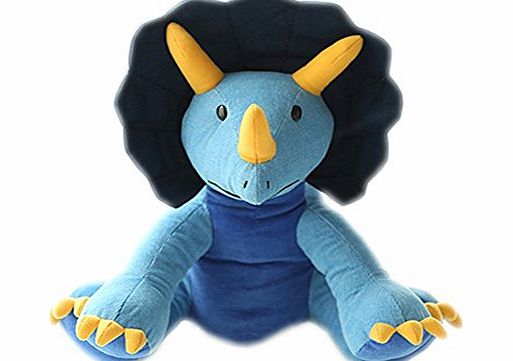 Blancho Plush Dinosaur Doll for Kids High Quality Toy Cute Stuffed Triceratops Blue