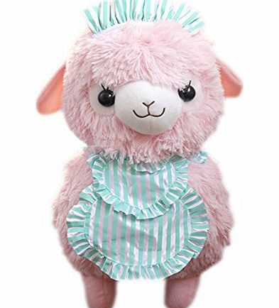 Blancho Plush Doll for Kids Maid Lamb Plush Toy Ideas Stuffed Alpaca with Scarf(H) 16.5``