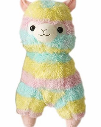 Blancho Plush Doll for Kids Rainbow Lamb Plush Toy Ideas Stuffed Alpaca (H) 11.8``
