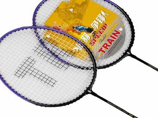 Blancho Ultra Light Purple Titanium Alloy One Pair Badminton Racquets for Couple