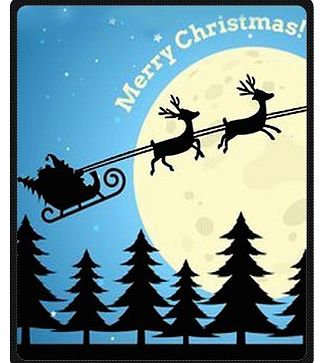 Blanket Christmas Coming Merry Christmas Starry Night Cute Trees Reindeer Moon Dot Stars Light Blue Custom Supersoft Washable Anti Pilling Fleece Blanket 50`` X 60`` (Medium) Sofa / Bed Use