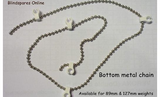 Metal Bottom Chain for 89mm/3.5`` Vertical Blinds - 100 clips