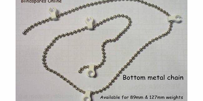 Blindspares Metal Bottom Chain for 89mm/3.5`` Vertical Blinds - 50 clips