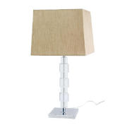Block Table Lamp, Silk effect shade