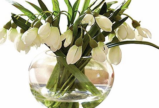 Bloom Snowdrop Arrangement Artificial Flower Spring Decoration Plant Glass Vase