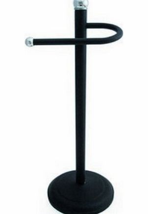 Blue Canyon Camden Black Free Standing Round Base Toilet Paper Roll Holder Bath Tissue Holder