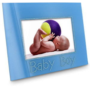 Blue Diamante Baby Boy Photo Frame