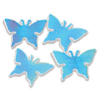 Blue iridescent butterfly confetti