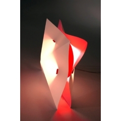 Hollow White and Red Table Light