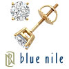 Blue Nile 18k Gold Four-Claw Diamond Stud Earrings (1 ct.