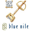 Blue Nile 18k Gold Princess-Cut Diamond Stud Earrings (1/2