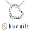 Blue Nile 18k White Gold Diamond Floating Heart Pendant