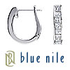 Blue Nile Channel-Set Princess-Cut Hoop Diamond Earrings