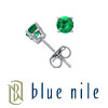 Blue Nile Emerald Stud Earrings in 18k White Gold (4.5mm)