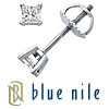 Blue Nile Platinum Princess-Cut Diamond Stud Earrings (1/3