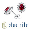 Blue Nile Ruby and Diamond Earrings in 18k White Gold