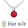 Ruby and Diamond Solitaire Pendant in 18k White