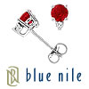 Blue Nile Ruby and Diamond Stud Earrings in 18k White Gold